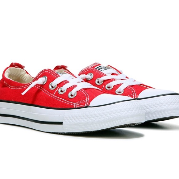 Red slip on converse chuck taylor size 6 *does not come with short laces* - Picture 2 of 6